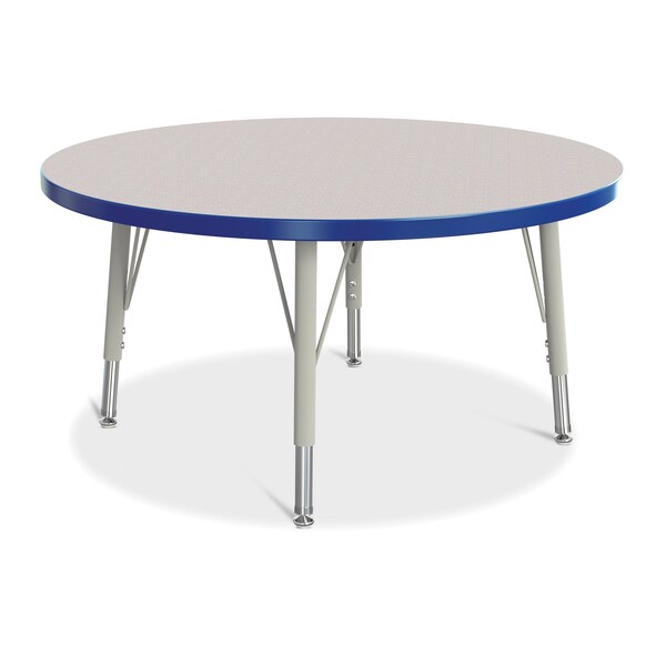 Jonti-Craft Berries Round Activity Table, 36 in. Diameter, E-height, Freckled Gray/Blue/Gray 6488JCE003 - main